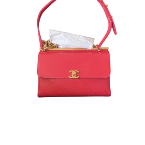 CHANEL Trendy CC Flap Bag Medium Red Calfskin Leather